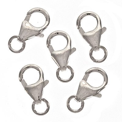 CH6573  SILVER 925 LOBSTER CLASPS  FOR JEWELLERY 10mm//10Pcs/   RHODIUM PLATED,   ,Material ,, (34 18) ()