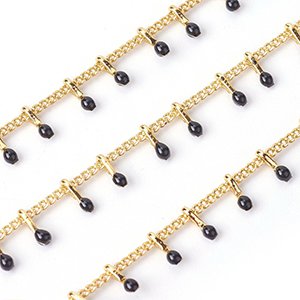 CH65739 Chains Metal Per Meter,Enamel Link Chain ,1,5X5mm/1Meters ,Gold Plated (1.12 0) ()