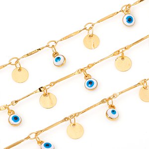 CH65741 Αλυσίδες Μεταλλικές Με το μέτρο ,6mm/1Μέτρ. ,Επίχρυσο Χρώμα,Enamel Link Chain (1.29 0) (0gr) ()