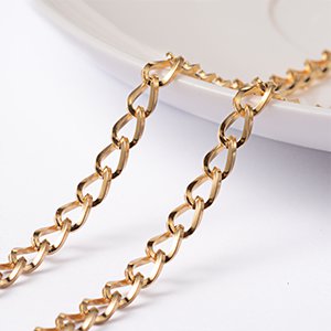 CH65752 Chains stainless steel per meter,twisted chains ,6x4mm/1meters ,gold plated (0 0)