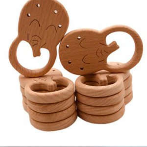CH65761 Wooden Teether Toys  For Pacifier 100X60mm/1Pcs/   Natural Color,   ,Material ,,Charms (1 0) ()