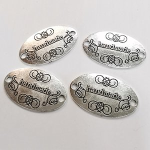 CH65785 Μεταλλικα διακοσμητικα ραπτικης “handmade” 30x19mm/1τεμ. μεταλλικο χρωμα (0 0)