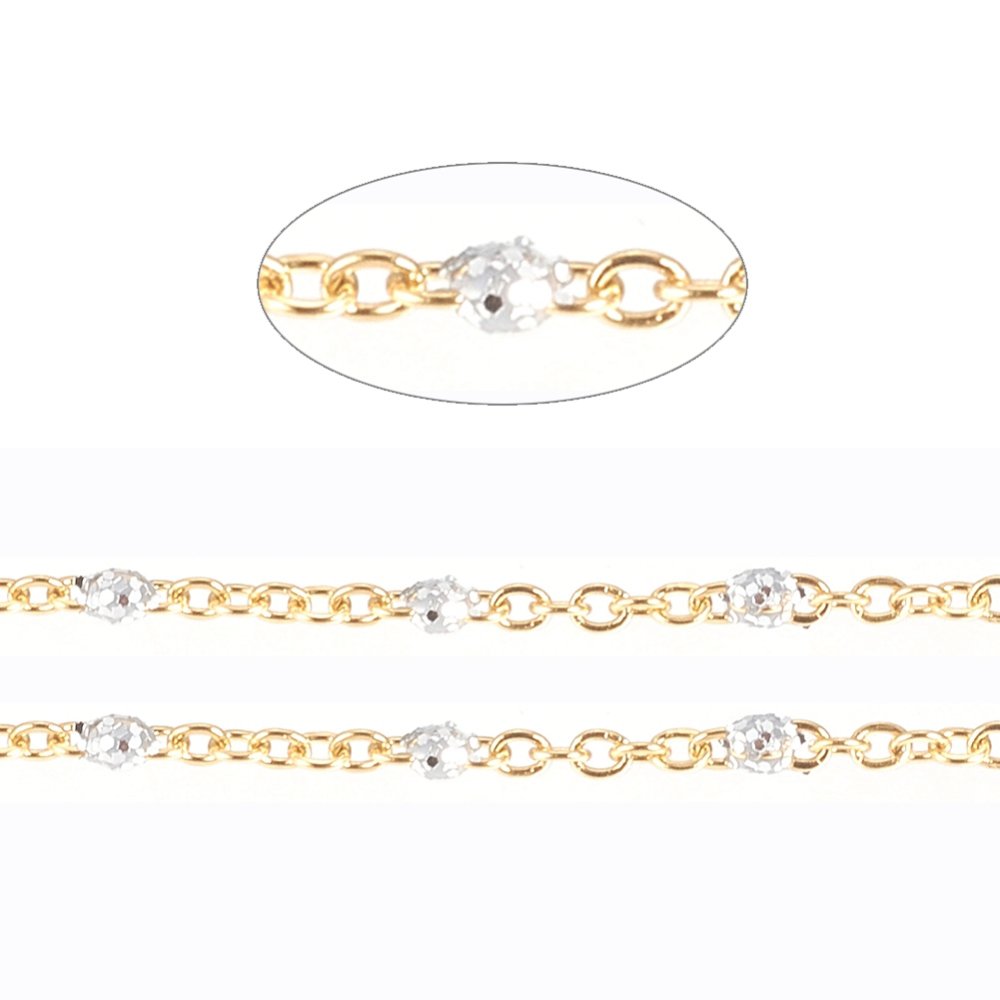 CH65792 Αλυσιδες ατσαλινες με το μετρο ,2×1,5mm/1μετρ. ,επιχρυσο χρωμα,enamel link chain (0 0)