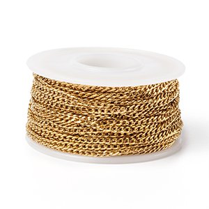 CH65798 Stainless Steel Curb Chain ,For Jewellery 3X2mm/1Meters/ Gold Plated, Per Meter  ,Material Stainless Steel,, (16 2.98) ()