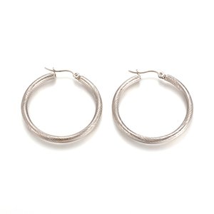 CH65827 Jewellery stainless steel earrings hoop earrings,hoops ,35mm/1 ,steel color (0 0)