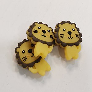 CH65860 Silicone teether beads lions, ,30x22mm/1pcs ,yellow color (0 0)