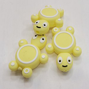CH65875 Silicone teether beads turtles, ,30x20mm/1pcs ,lemon color (0 0)