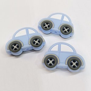 CH65889 Foodgrade silicone car beads for pacifier/decoration 30x20mm/1pcs light blue,   ,material semi precious stones,,beads (0 0)