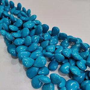 CH65896 Ημιπολυτιμοι λιθοι χαολιτης/howlite σταγονες ,19x15mm/40cm/1κλωστη,τυρκουαζ χρωμα (0 0)