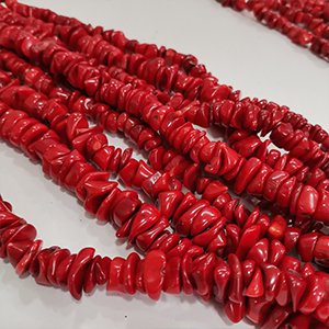 CH65897 Semi precious stones coral (sea bamboo) chips, ,13mm/40cm/1 string ,red color (-1 0)