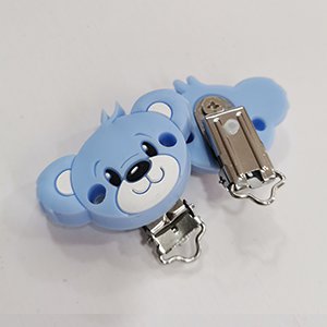 CH65901 Food grade silicone pacifier clips ,for pacifier/decoration 50mm//1pcs/ light blue,   ,material food grade silicone,cartoon, (-1 0)