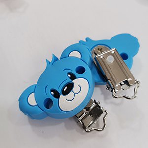 CH65905 Food grade silicone pacifier clips ,for pacifier/decoration 50mm//1pcs/ light blue color,   ,material food grade silicone,cartoon, (-1 0)