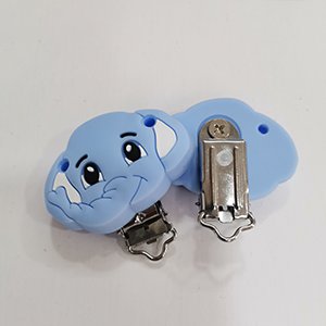CH65908 Food grade silicone pacifier clips elephant shape for pacifier/decoration 50mm/1pcs light blue, ,material food grade silicone,, (-1 0)