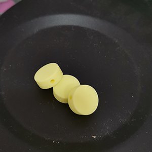 CH65920 Food grade eco-friendly silicone beads round flat 15x6mm/4pcs lemon color for pacifier/decoration  beads (-1 0)