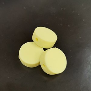 CH65926 Food grade eco-friendly silicone beads round flat 15x6mm/4pcs lemon color for pacifier/decoration  beads (-1 0)