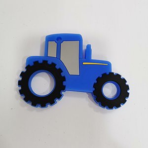 CH65938 Silicone teether silhouette tractor, ,10x7cm/1pcs ,blue color (0 0)