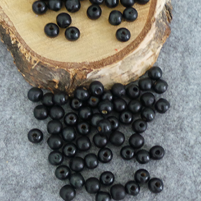CH6730 Wooden Round Beads FOR JEWELLERY 6mm/120Pcs/ BLACK COLOR, ,Material ,,BEADS (1 2) ()