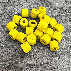 CH6832 Wooden Cylinder shape beads Tubes 7X6mmØ2,5mm/200Pcs Yellow Color   Beads  (13 8) ()