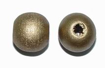 CH6864 Wooden round beads 14mm/ø3,5mm/30pcs gold plated color (0 0)