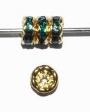 CH6942 Μεταλλικές ροδέλες πλακέ  Για κόσμημα 6mm//10Τεμ. Επίχρυσο Χρώμα, Με Στρασάκια  ,Συνθεση ,Χάντρα (3 0) (gr) ()