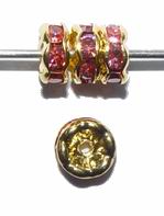 CH6943 Μεταλλικές ροδέλες πλακέ  Για κόσμημα 6mm//10Τεμ. Επίχρυσο Χρώμα, Με Στρασάκια  ,Συνθεση ,Χάντρα (1 0) (gr) ()