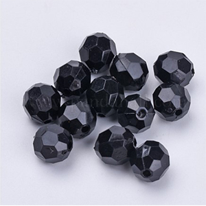 CH7078 Acrylic Round Faceted Beads ,For Jewellery 12mm/25Pcs//Ø1.7mm Black Color,   ,Material Acrylic,,Beads (32 32) (Wholesale Price 1000 Pcs @  0.03= €26.4 ,Upon Availability)