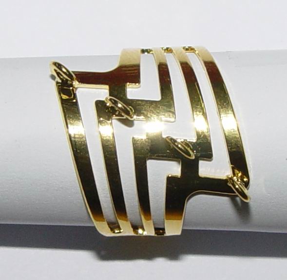 CH7118 Μεταλλικά δαχτυλίδια με κρικάκια  Για κόσμημα 20mm//2Τεμ. Επίχρυσο Χρώμα, Με 4 κρικάκια  ,Συνθεση , (11 13) (gr) ()