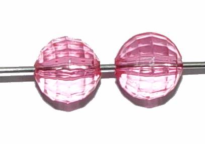 CH7808 Acrylic Round Faceted Beads ,For Jewellery 10mm/50Pcs/ Rose Color,   ,Material Acrylic,,Beads (4 0) ()