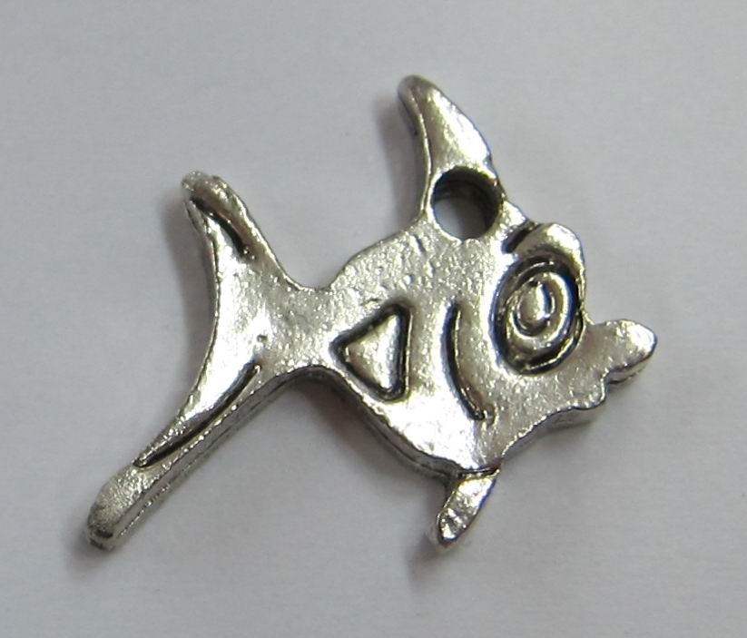 CH8095 Pendants and charms brass fish,flat ,25x22mm/5pcs ,antique color (0 0)