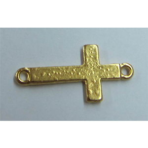 CH8261 Crosses brass silhouette,with stamping  blank ,16x32mm/5pcs ,gold plated (-1 0)