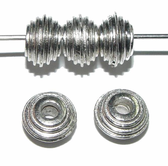 CH8618 Metal round beads  for jewellery 10x6mm/5pcs/   platinum color,   ,material ,beads (0 0)