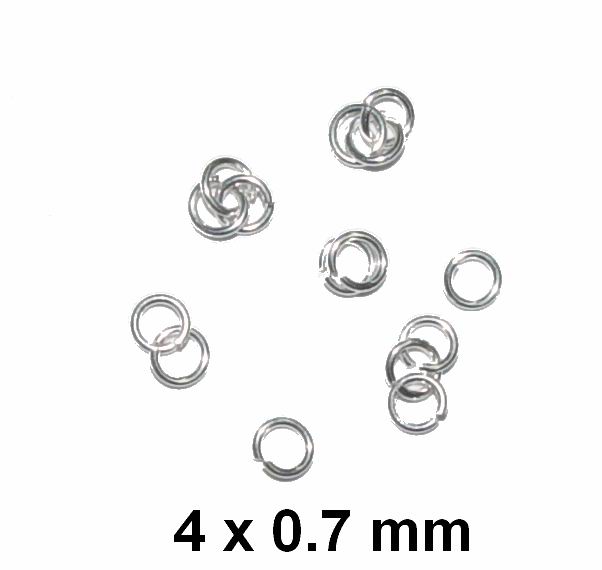 CH9391 Silver 925 Open Jump Rings  FOR JEWELLERY 4X0.7mm/20Pcs/   SILVER COLOR,   ,Material , (293 0) ()