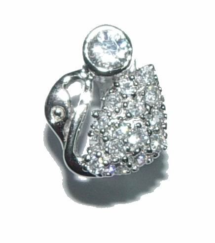 CH9552 SILVER 925 BAILS  FOR JEWELLERY 13mm//1Pcs/   RHODIUM PLATED, MICROPAVE  ,Material STAINLESS STEEL,, (68 0) ()