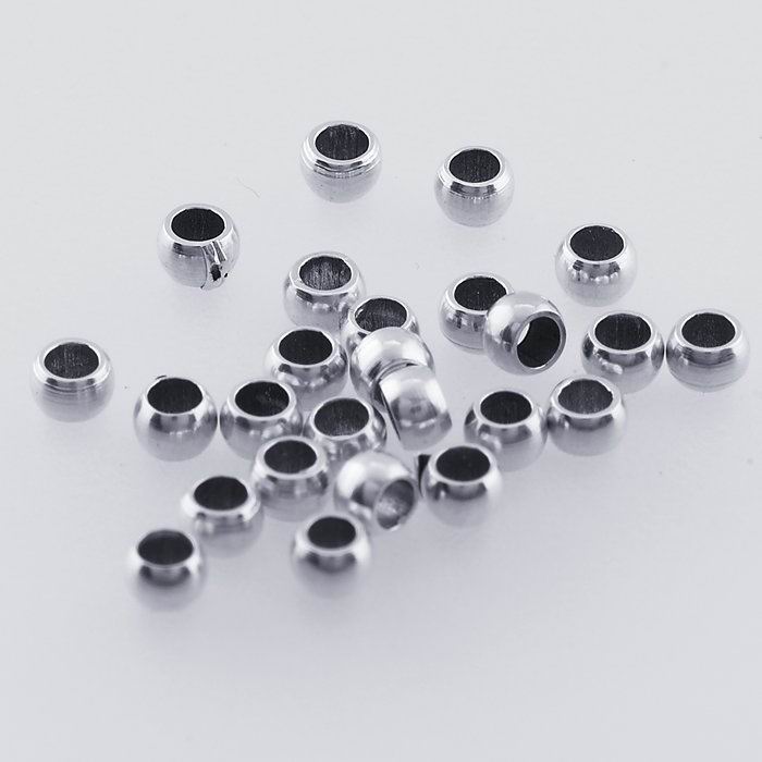 CH9586 Metal crimp beads for jewellery 4mm/100pcs platinum color,   ,material ,, (0 0)