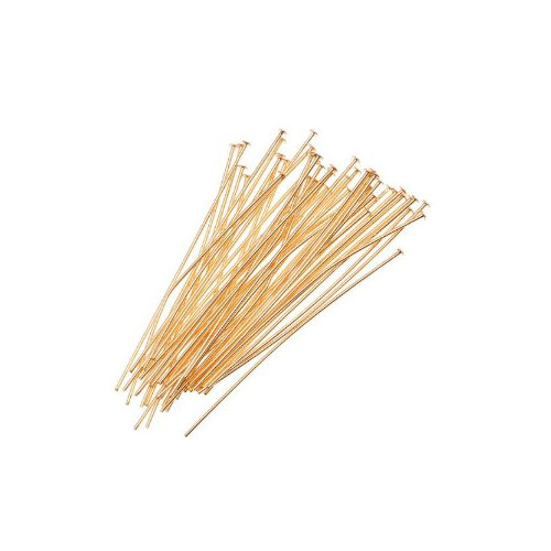 CH9767 Γράνες Μεταλλικές Με κεφάλι φλατ ,40X0,7mm/50Τεμ. ,Επίχρυσο Χρώμα,0.7mm Πάχος (24 23) (9gr) ()