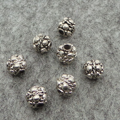 PJ1836 Μεταλλικές χάντρες στρόγγυλες  Για κόσμημα 8mm//10Τεμ. Αντικέ Χρώμα,   ,Συνθεση ,Χάντρα (17 5) (gr) ()