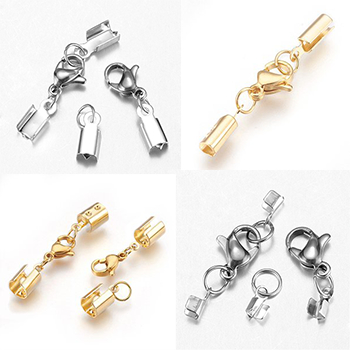 Stainless Steel Lobster Claw Clasps With End Caps