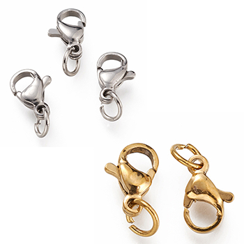 Stainless Steel Lobster Claw Clasps With Jump Ring