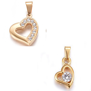 Micropave Stainless Steel Hearts